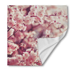 Spring Cherry Blossom Print Silk Bandana
