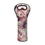 Spring Cherry Blossom Print Single Neoprene Wine Tote