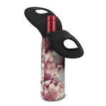 Spring Cherry Blossom Print Single Neoprene Wine Tote