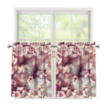 Spring Cherry Blossom Print Tier Curtains