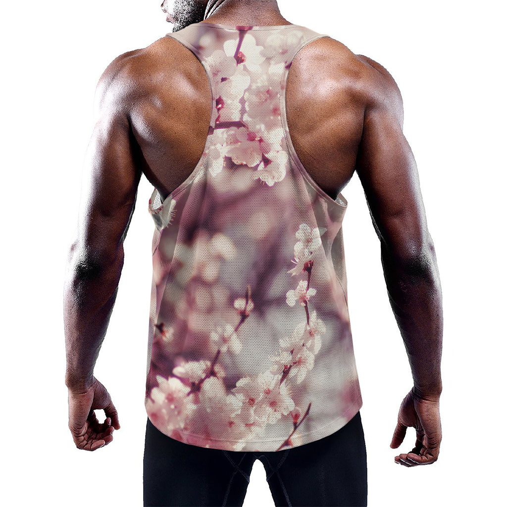 Spring Cherry Blossom Print Training Tank Top
