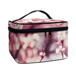 Spring Cherry Blossom Print Travel Makeup Bag