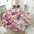 Spring Cherry Blossom Print Waterproof Round Tablecloth