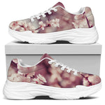 Spring Cherry Blossom Print White Chunky Shoes