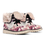 Spring Cherry Blossom Print Winter Boots