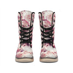 Spring Cherry Blossom Print Winter Boots
