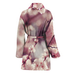 Spring Cherry Blossom Print Women's Bathrobe