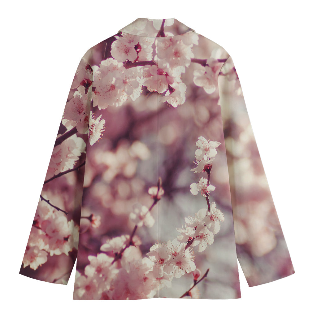 Spring Cherry Blossom Print Women's Blazer