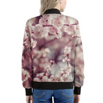 Spring Cherry Blossom Print Women's Bomber Jacket