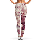 Spring Cherry Blossom Print Women's Leggings