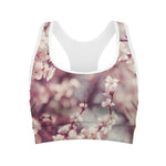 Spring Cherry Blossom Print Women's Sports Bra