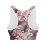 Spring Cherry Blossom Print Women's Sports Bra