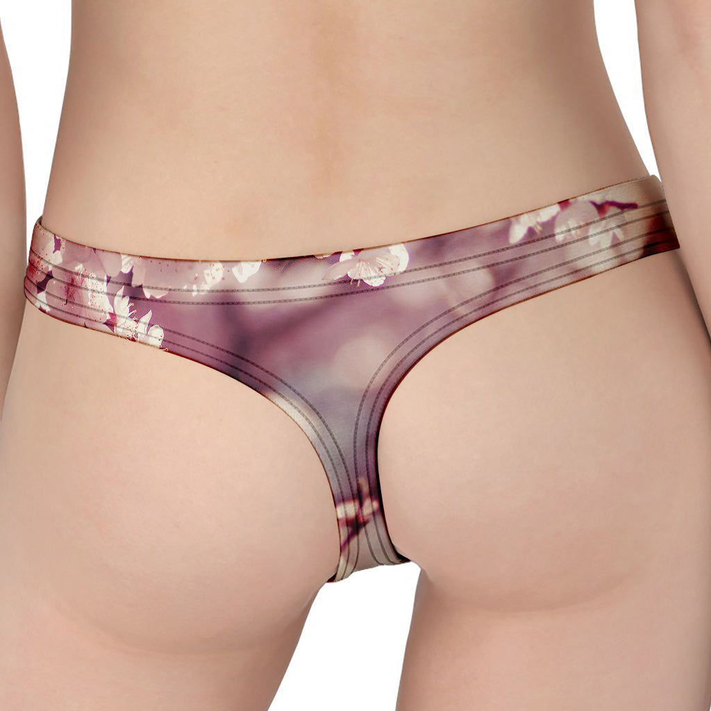 Spring Cherry Blossom Print Women's Thong