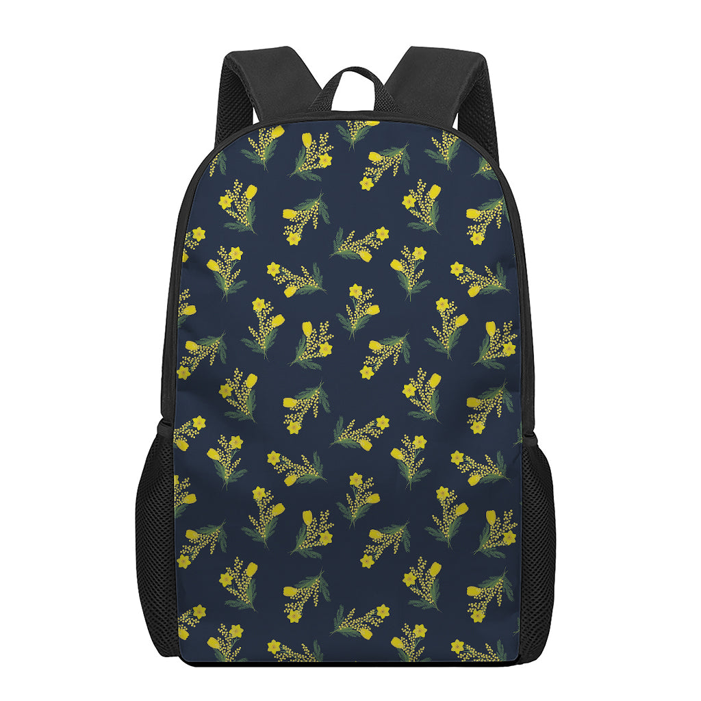 Spring Daffodil Flower Pattern Print 17 Inch Backpack