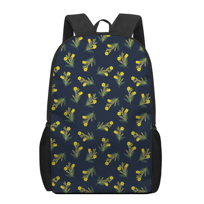 Spring Daffodil Flower Pattern Print 17 Inch Backpack