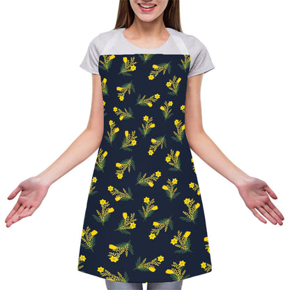 Spring Daffodil Flower Pattern Print Adjustable Apron