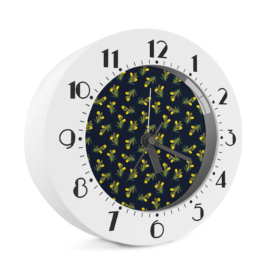 Spring Daffodil Flower Pattern Print Alarm Clock