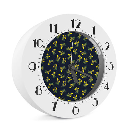 Spring Daffodil Flower Pattern Print Alarm Clock