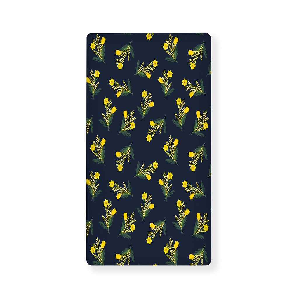 Spring Daffodil Flower Pattern Print Baby Crib Sheet