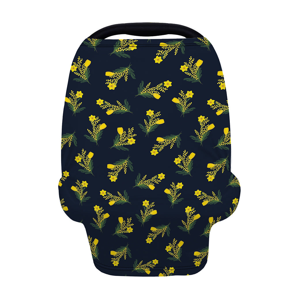 Spring Daffodil Flower Pattern Print Baby Seat Cover