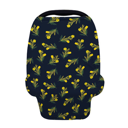 Spring Daffodil Flower Pattern Print Baby Seat Cover