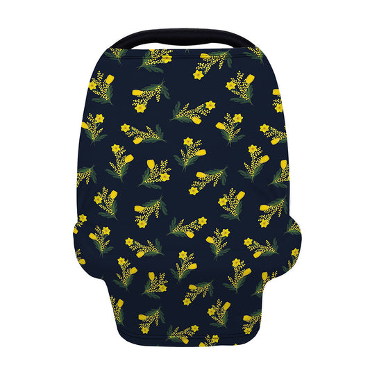 Spring Daffodil Flower Pattern Print Baby Seat Cover