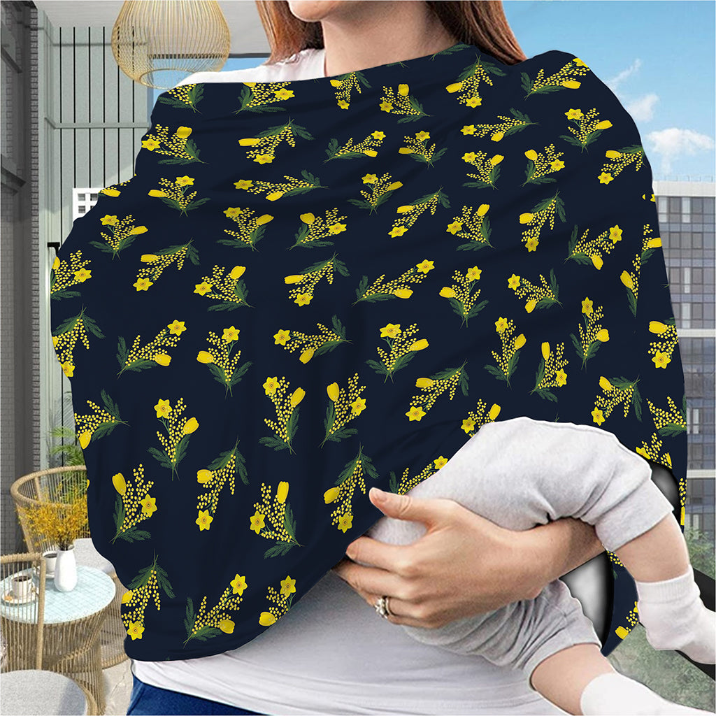 Spring Daffodil Flower Pattern Print Baby Seat Cover