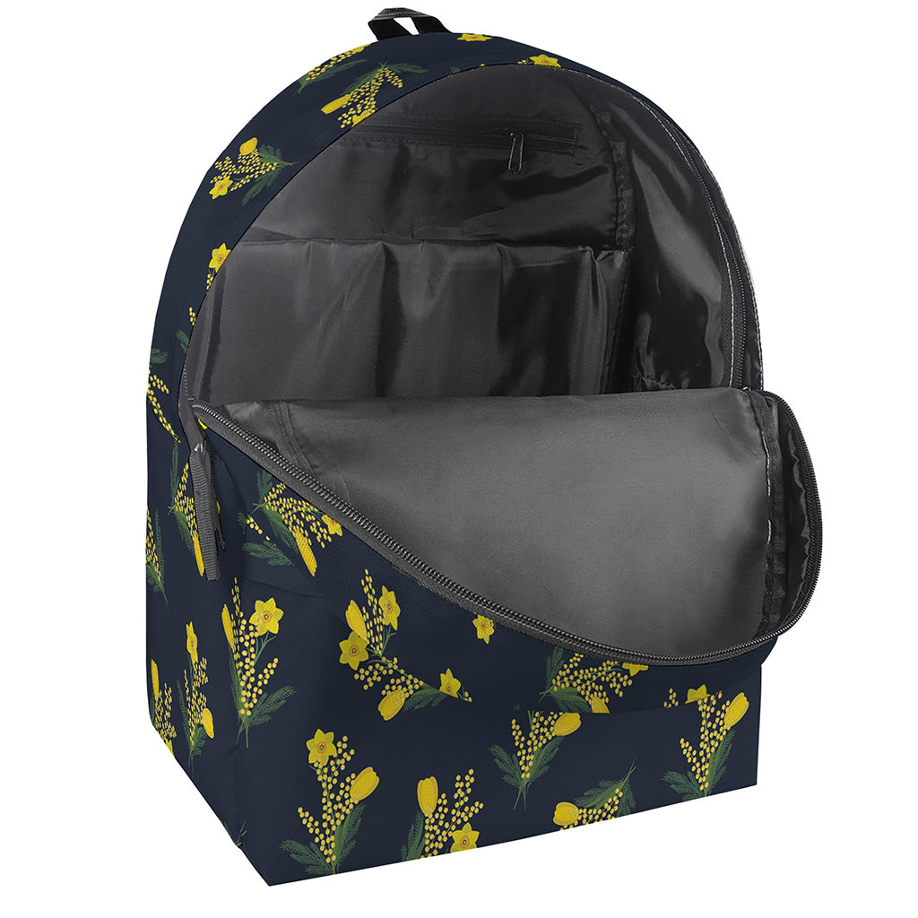 Spring Daffodil Flower Pattern Print Backpack