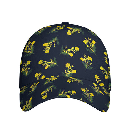 Spring Daffodil Flower Pattern Print Baseball Cap