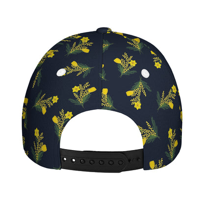 Spring Daffodil Flower Pattern Print Baseball Cap