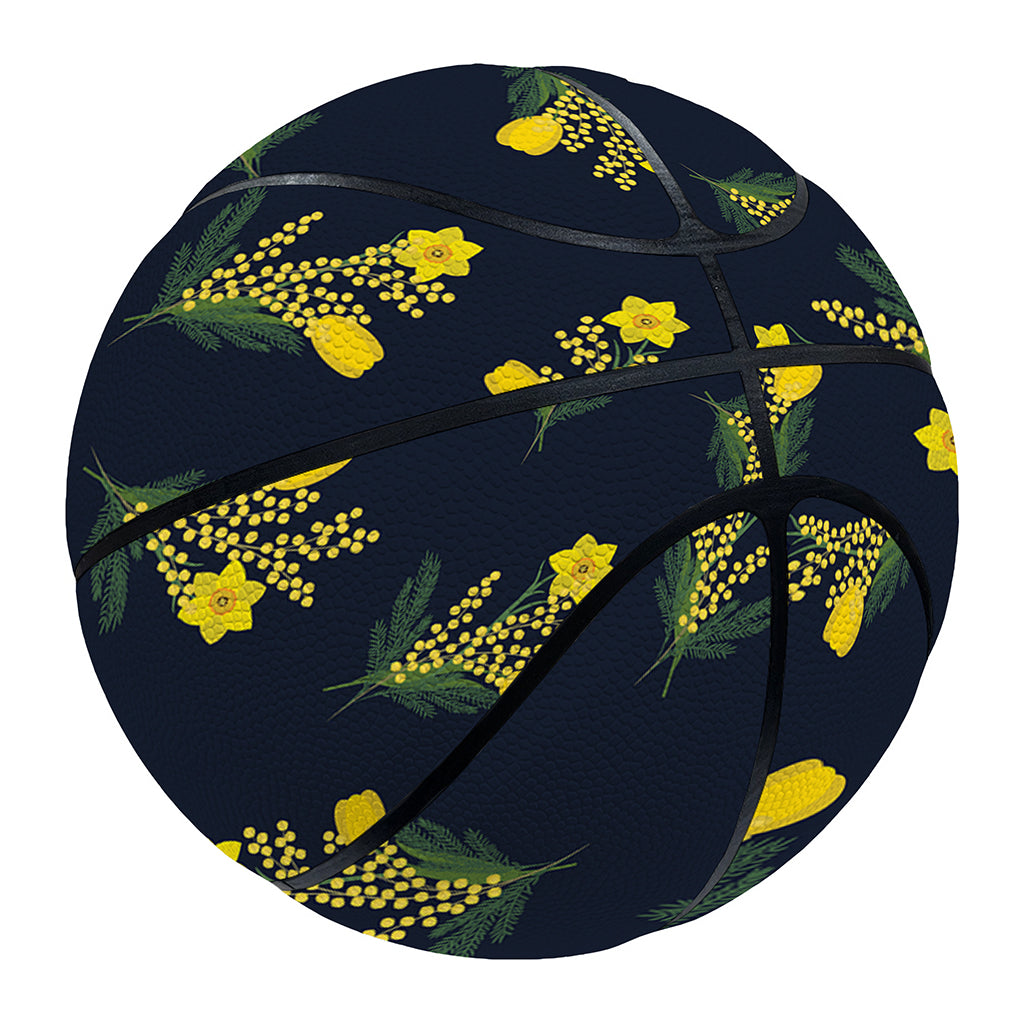 Spring Daffodil Flower Pattern Print Basketball
