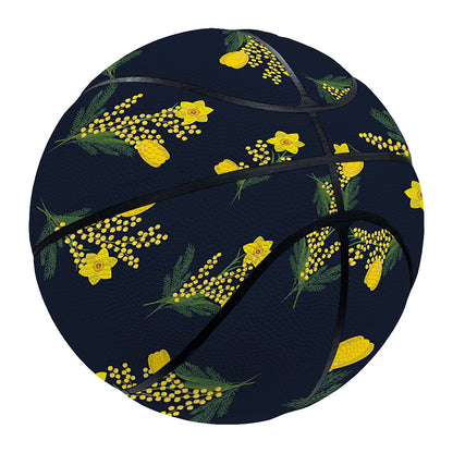 Spring Daffodil Flower Pattern Print Basketball