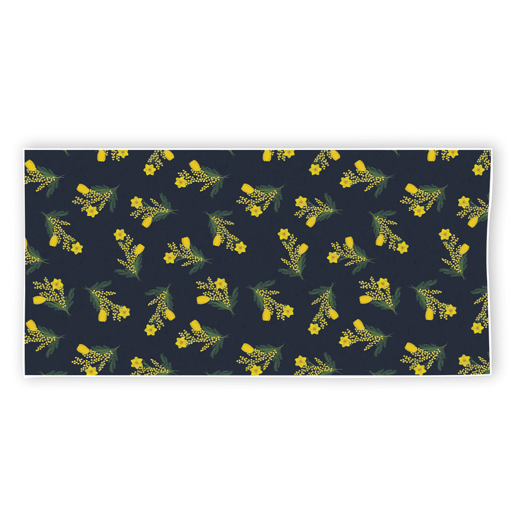 Spring Daffodil Flower Pattern Print Beach Towel