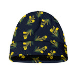 Spring Daffodil Flower Pattern Print Beanie