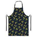 Spring Daffodil Flower Pattern Print Bib Apron With Pocket