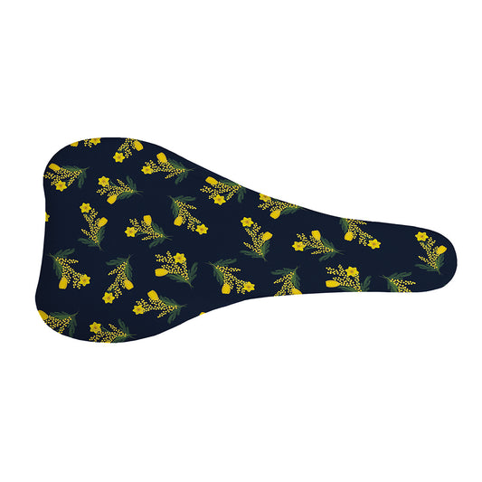 Spring Daffodil Flower Pattern Print Bicycle Seat Cover