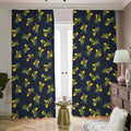 Spring Daffodil Flower Pattern Print Dimout Pencil Pleat Curtains