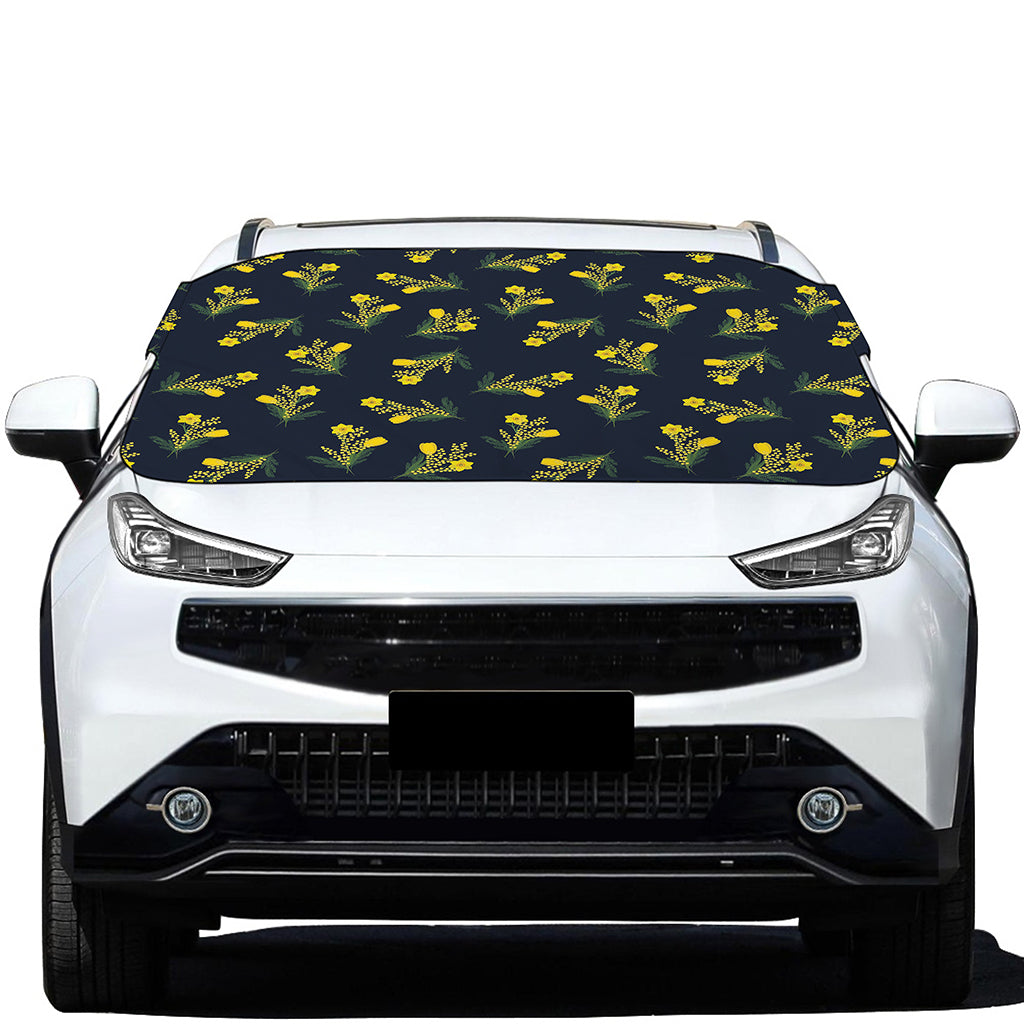 Spring Daffodil Flower Pattern Print Car Windshield Snow Cover