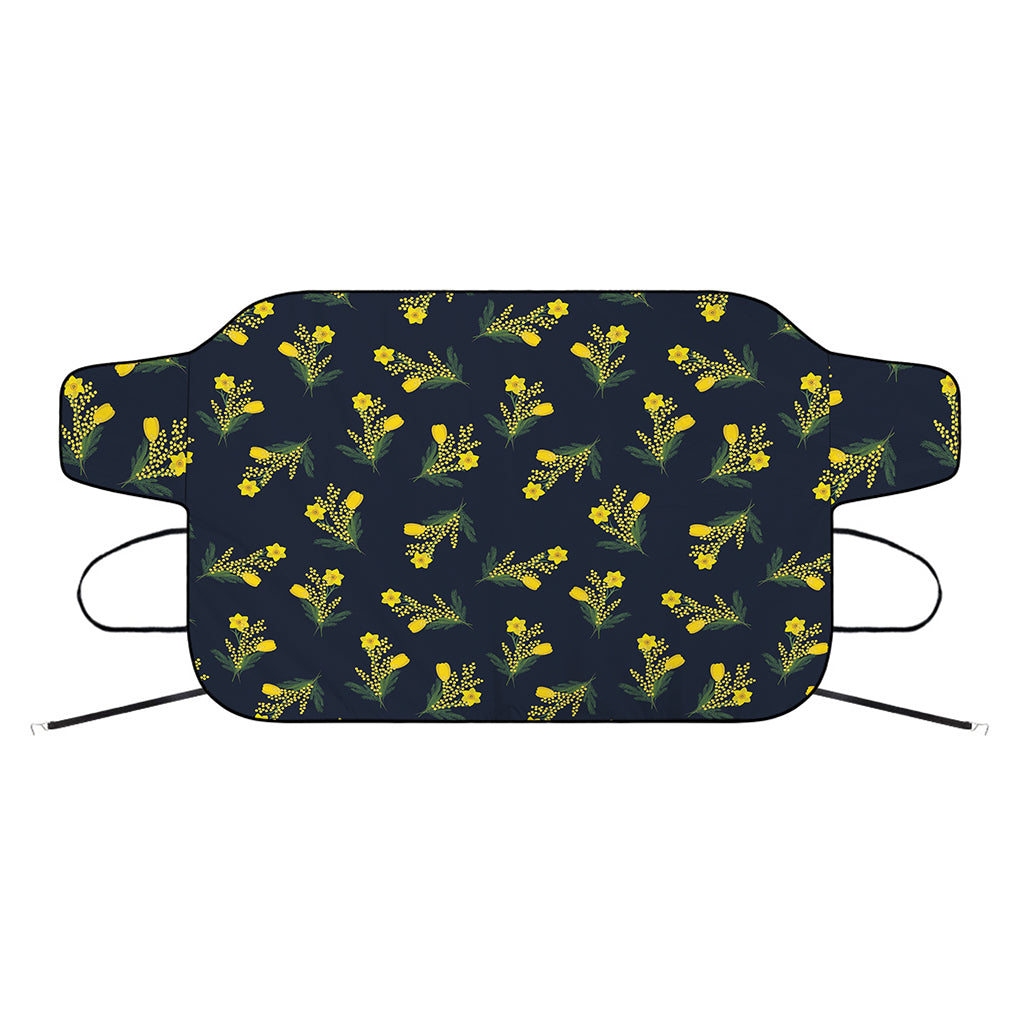 Spring Daffodil Flower Pattern Print Car Windshield Snow Cover