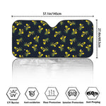 Spring Daffodil Flower Pattern Print Car Windshield Sun Shade