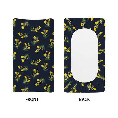 Spring Daffodil Flower Pattern Print Changing Pad Cover