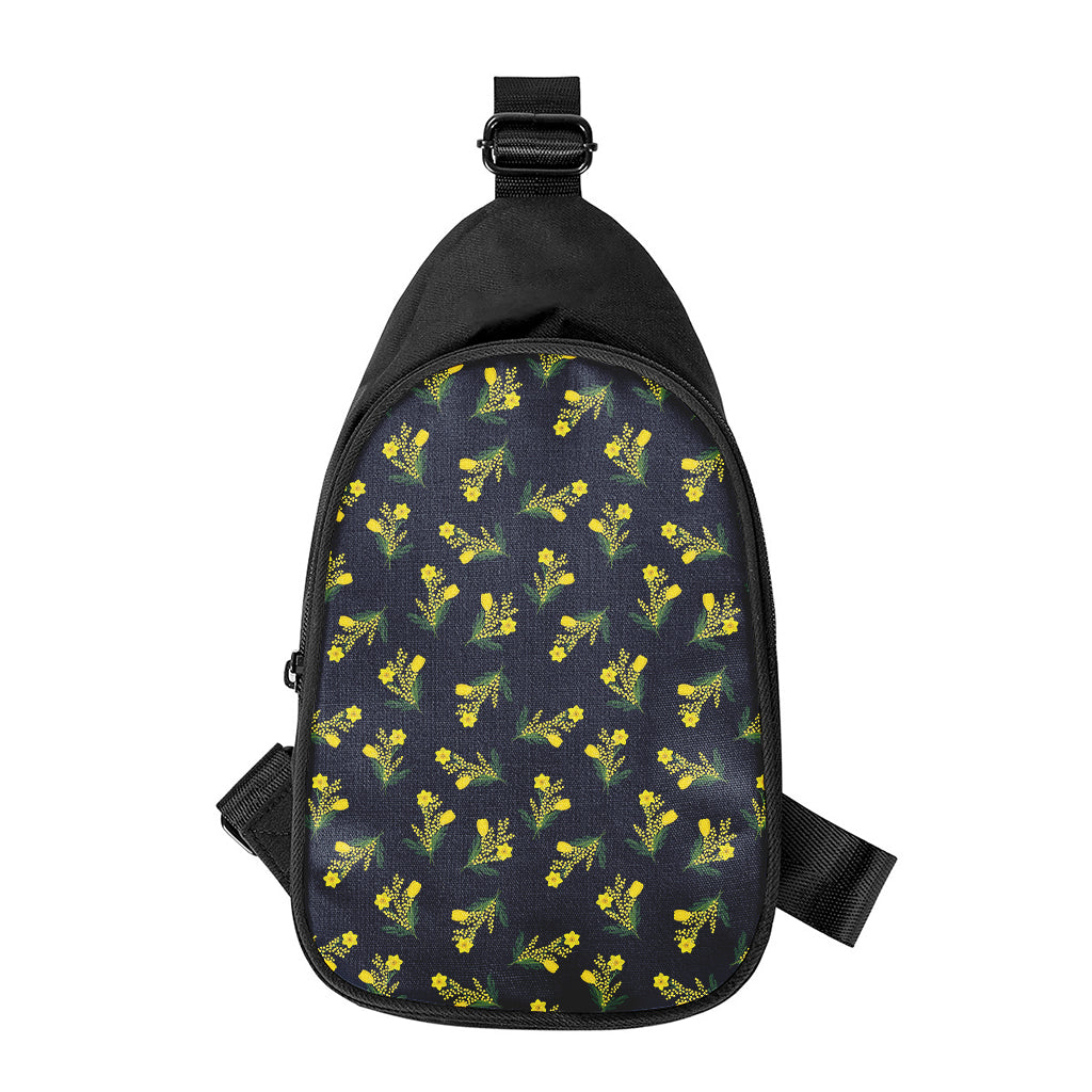 Spring Daffodil Flower Pattern Print Chest Bag
