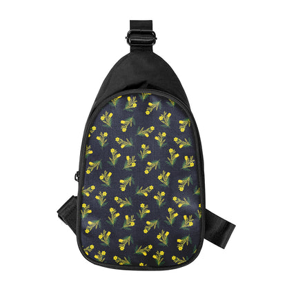 Spring Daffodil Flower Pattern Print Chest Bag
