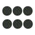 Spring Daffodil Flower Pattern Print Coaster Set