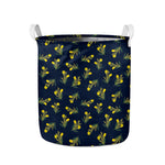 Spring Daffodil Flower Pattern Print Collapsible Laundry Basket