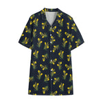 Spring Daffodil Flower Pattern Print Cotton Hawaiian Shirt