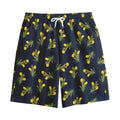 Spring Daffodil Flower Pattern Print Cotton Shorts