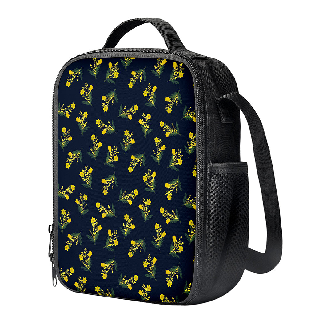 Spring Daffodil Flower Pattern Print Crossbody Lunch Bag