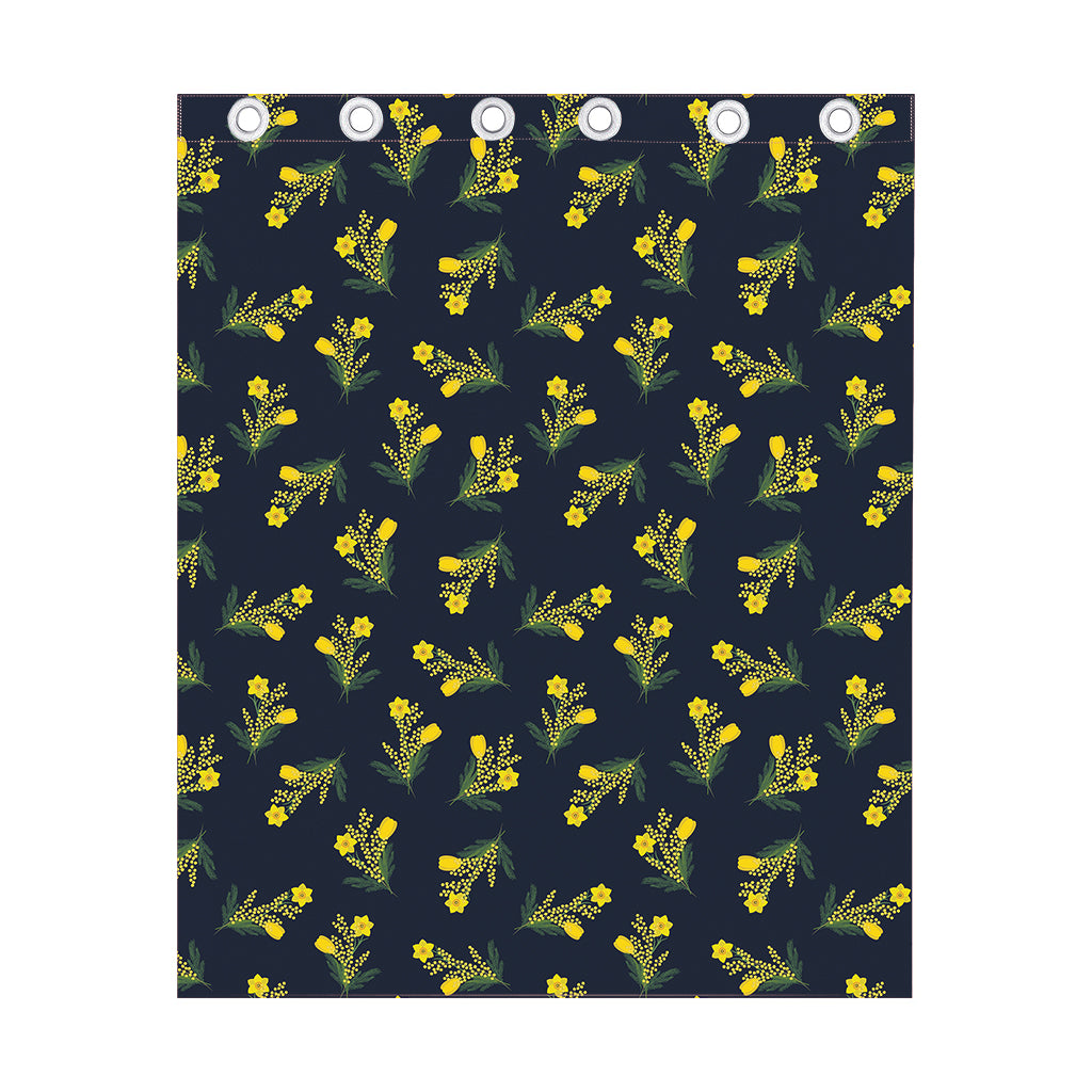 Spring Daffodil Flower Pattern Print Curtain