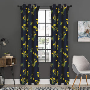 Spring Daffodil Flower Pattern Print Curtain